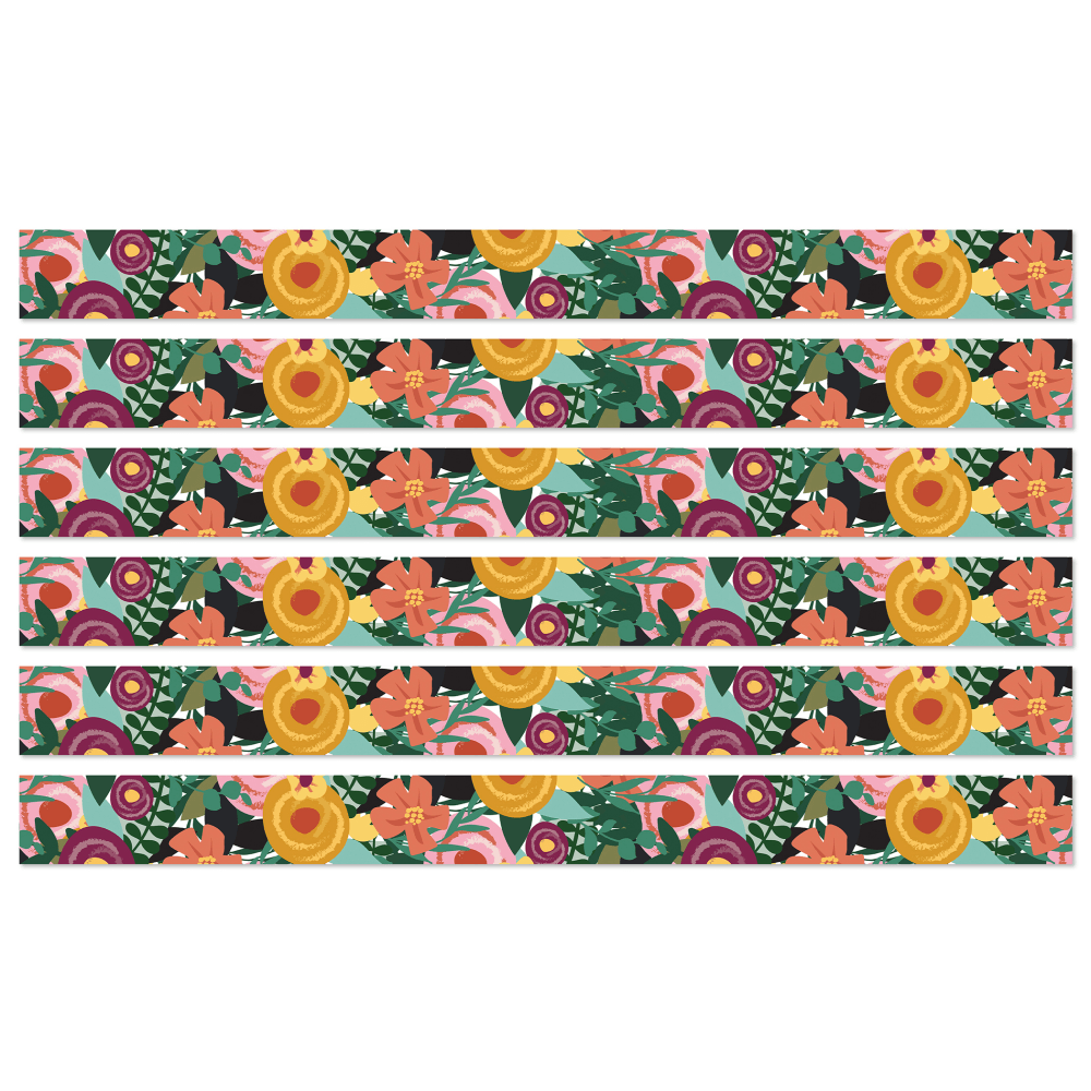 Carson Dellosa Education Straight Border, Grow Together Floral Garden, 36ft Per Pack, Set Of 6 Packs MPN:CD-108492-6