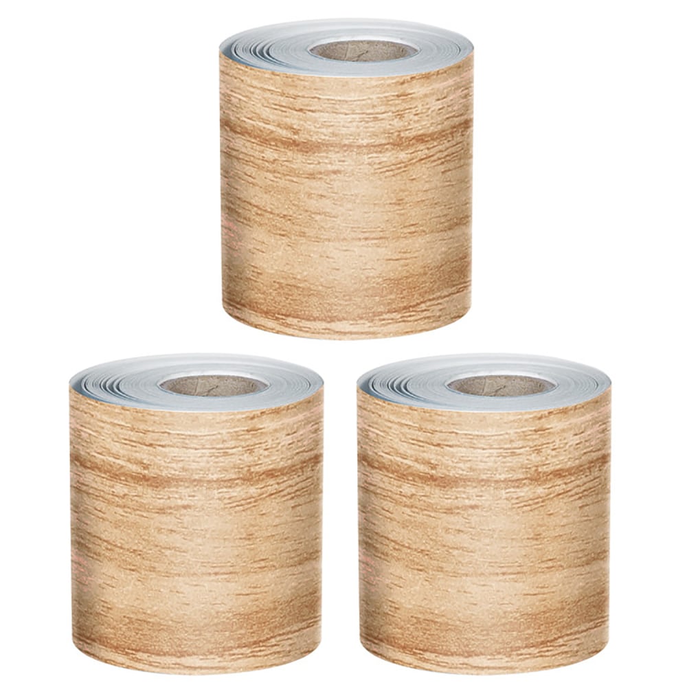 Carson Dellosa Rolled Straight Bulletin Board Borders, Education Grow Together Light Wood Grain, 65ft Per Roll, Pack Of 3 Rolls MPN:CD-108510-3