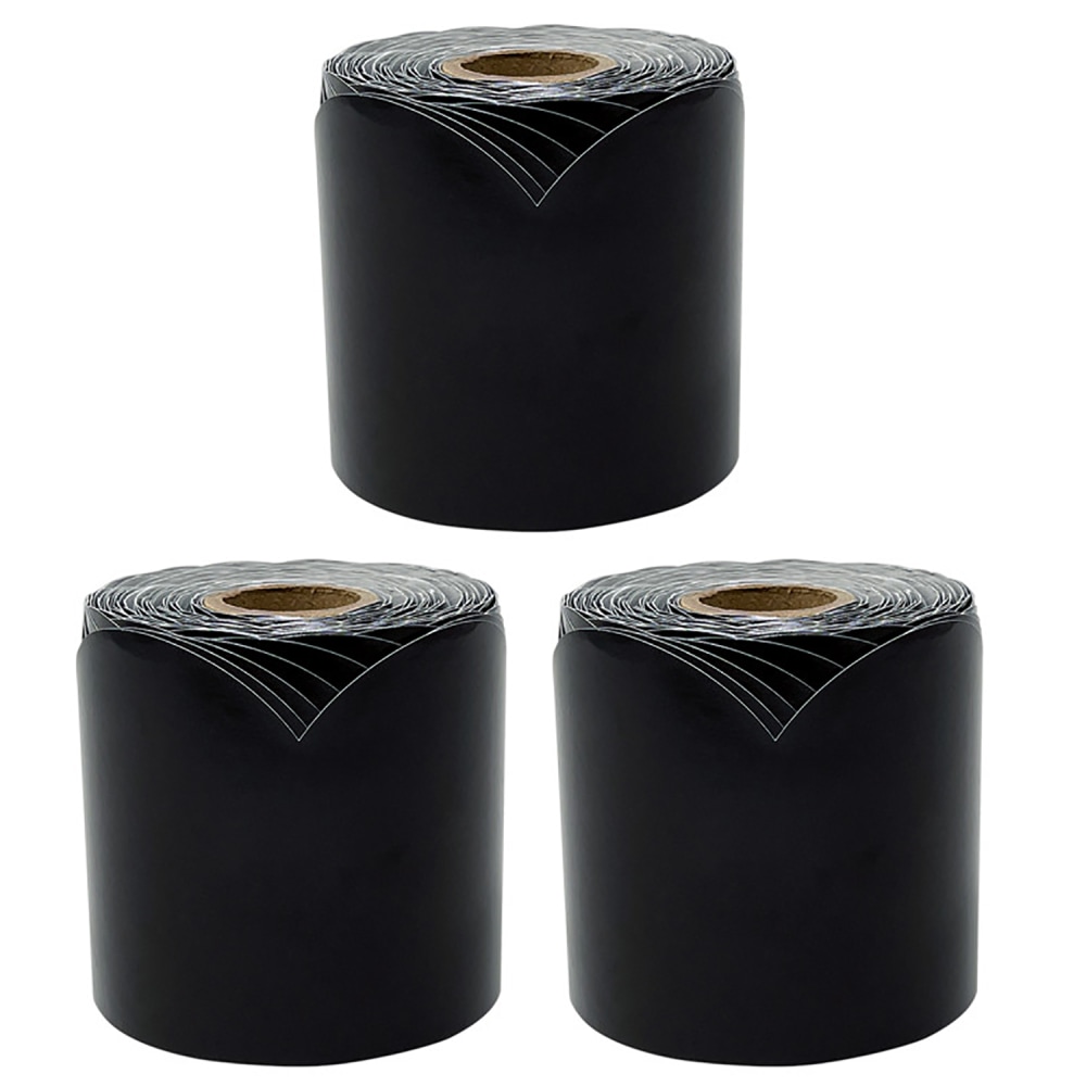 Carson Dellosa Education Rolled Scalloped Borders, Black, 65ft Per Roll, Pack Of 3 Rolls MPN:CD-108515-3