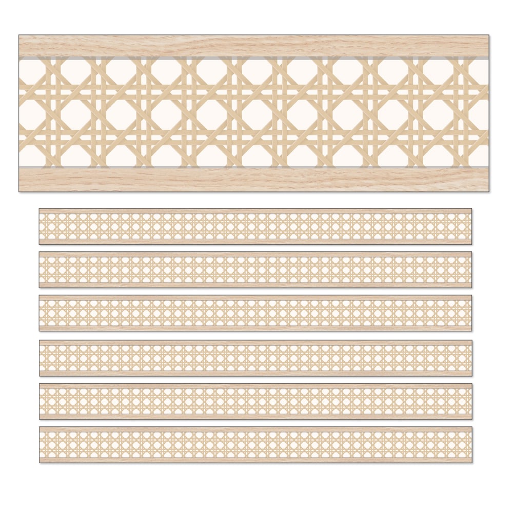 Carson Dellosa Education Straight Borders, True to You Woven Cane, 36ft Per Pack, Set Of 6 Packs MPN:CD-108525-6