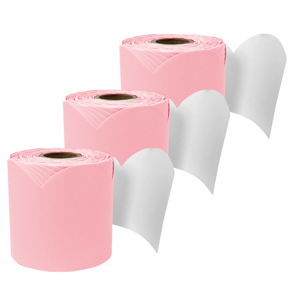 Carson Dellosa Education Rolled Scalloped Bulletin Board Border, Dusty Rose, 65 Feet, Pack Of 3 MPN:CD-108526-3