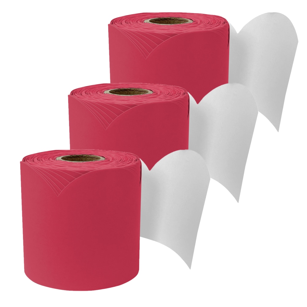 Carson Dellosa Education Rolled Scalloped Bulletin Board Border, Berry Red, 65 Feet, Pack Of 3 MPN:CD-108527-3