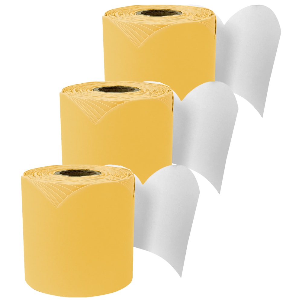Carson Dellosa Education Rolled Scalloped Bulletin Board Border, Goldenrod, 65 Feet, Pack of 3 MPN:CD-108531-3