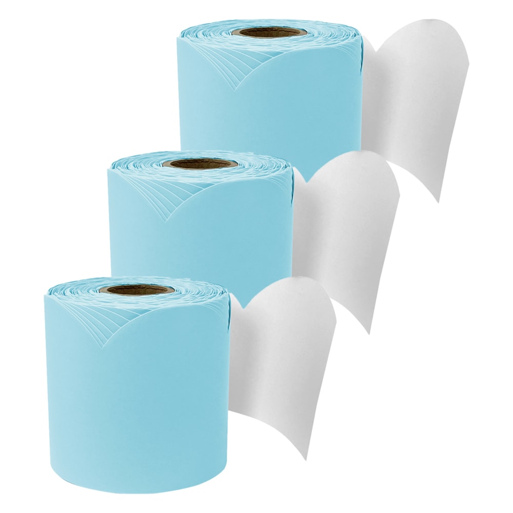 Carson Dellosa Education Rolled Scalloped Bulletin Board Border, Sky Blue, 65 Feet, Pack Of 3 MPN:CD-108533-3