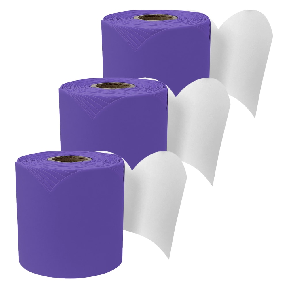 Carson Dellosa Education Rolled Scalloped Bulletin Board Border, Deep Purple, 65 Feet, Pack Of 3 MPN:CD-108537-3