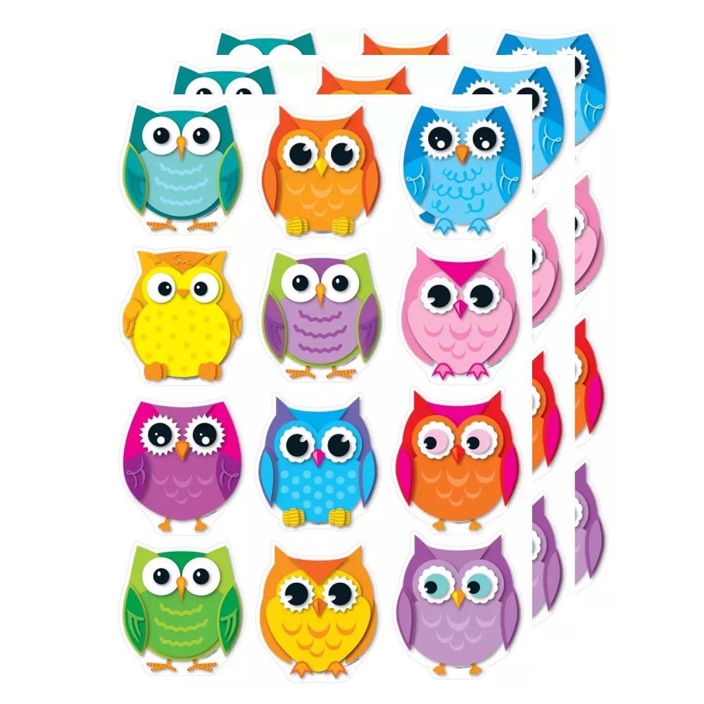 Carson Dellosa Education Cut-Outs, Colorful Owls, 36 Cut-Outs Per Pack, Set Of 3 Packs MPN:CD-120107-3