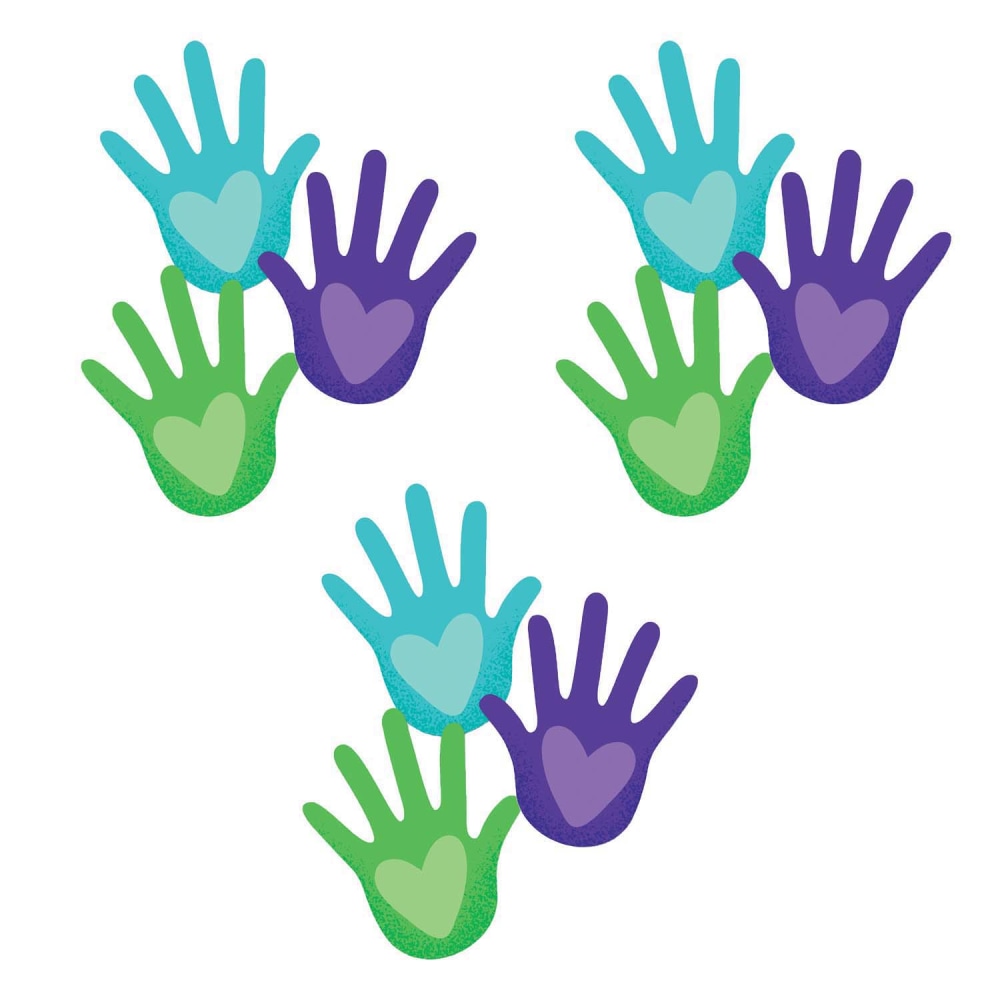 Carson Dellosa Education Cut-Outs, One World Hands With Hearts, 36 Cut-Outs Per Pack, Set Of 3 Packs MPN:CD-120595-3