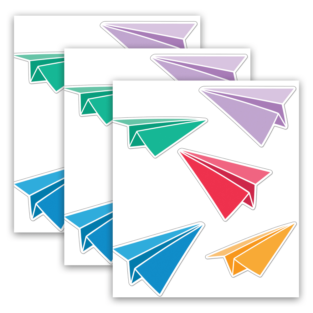 Carson Dellosa Education Cut-Outs, Happy Place Paper Airplanes, 36 Cut-Outs Per Pack, Set Of 3 Packs MPN:CD-120631-3