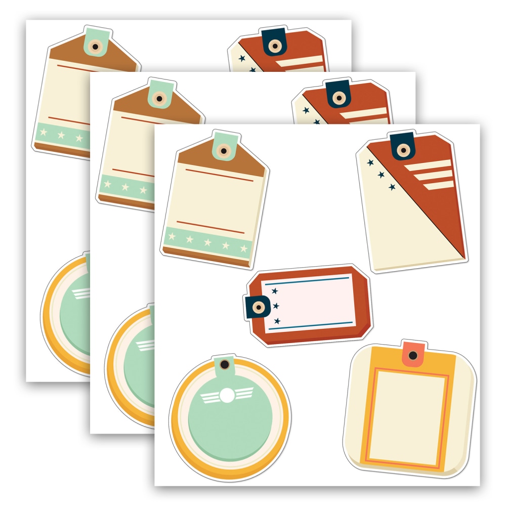 Carson Dellosa Education Cut-Outs, Lets Explore Travel Tags, 36 Cut-Outs Per Pack, Set Of 3 Packs MPN:CD-120634-3