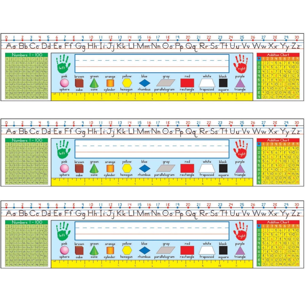 Carson Dellosa Education Nameplates, Traditional Manuscript, Grade 1-3, 36 Nameplates Per Pack, Set Of 3 Packs MPN:CD-124001-3