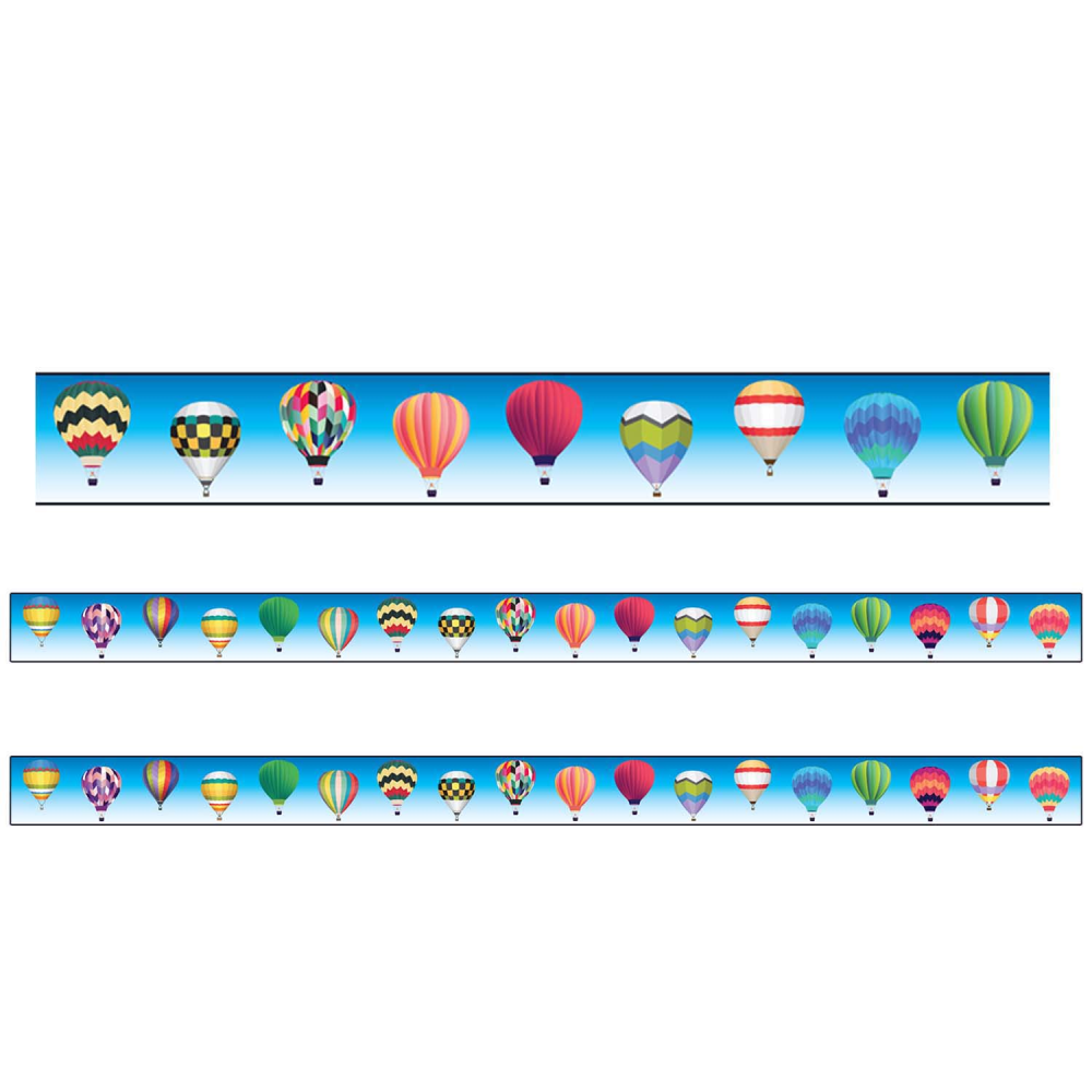 Charles Leonard Rectangle Cut Borders/Trims, Hot Air Balloon, 24' Per Pack, Set Of 2 Packs MPN:CHL28110-2