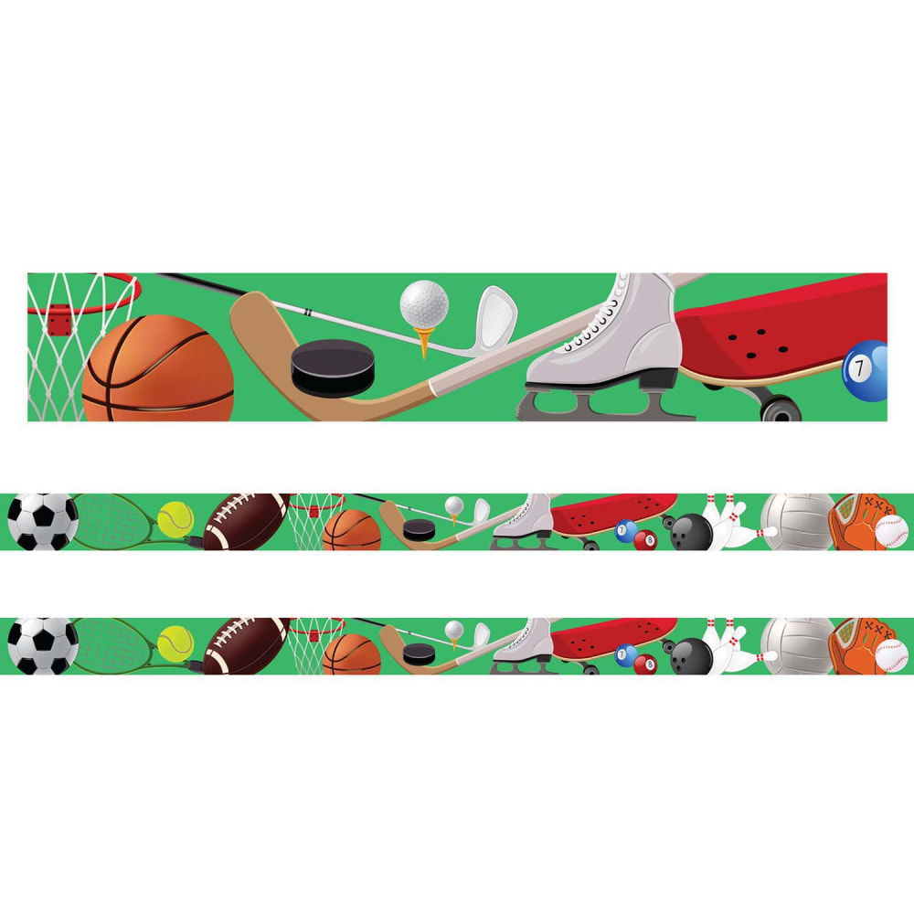 Charles Leonard Rectangle Cut Borders/Trims, Sports, 24' Per Pack, Set Of 2 Packs MPN:CHL28116-2