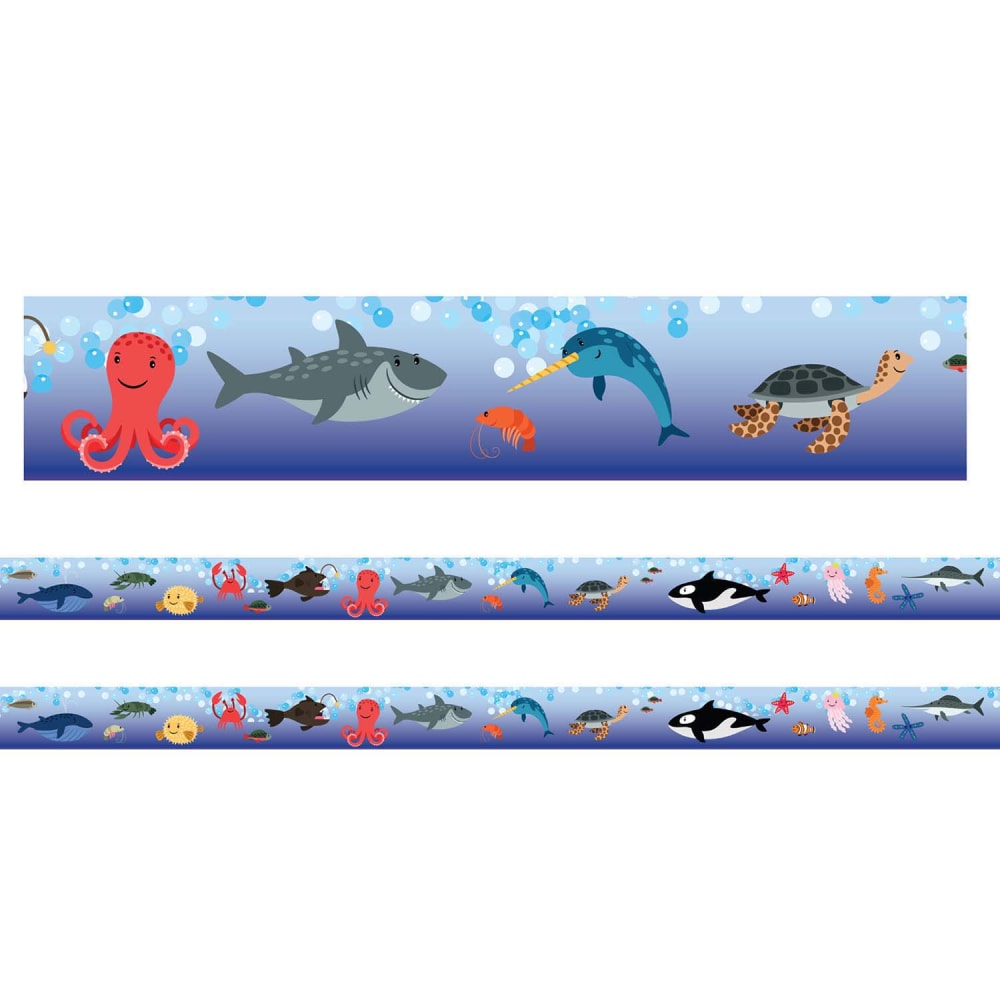 Charles Leonard Rectangle Cut Borders/Trims, Sea Life, 24' Per Pack, Set Of 2 Packs MPN:CHL28118-2