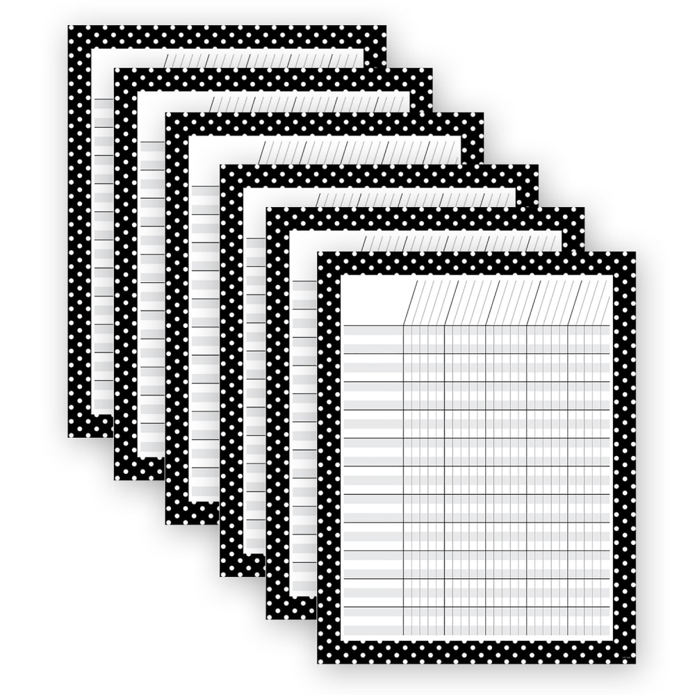 Creative Teaching Press Incentive Chart, Black With White Dots, 17in x 22in, Pack Of 6 MPN:CTP10250-6
