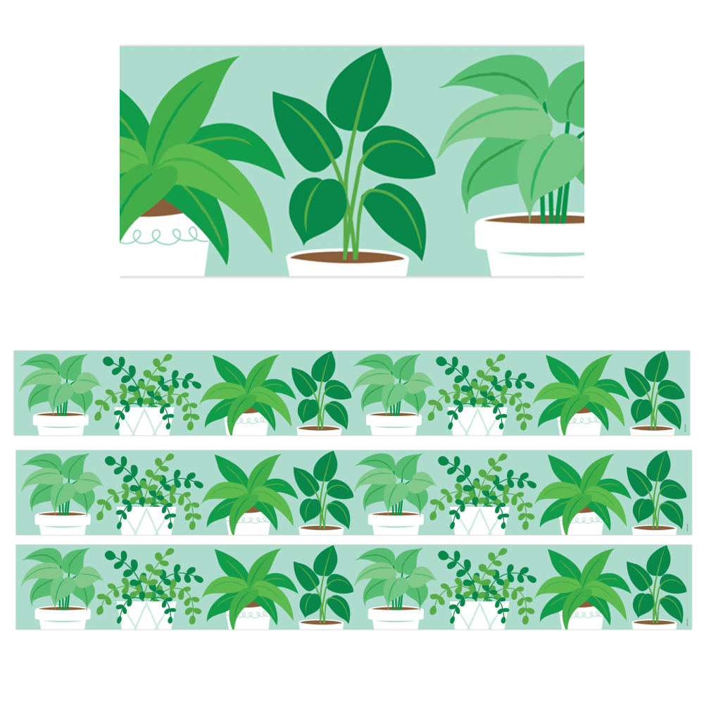 Creative Teaching Press EZ Borders, Potted Plants, 48' Per Pack, Set Of 3 Packs MPN:CTP10416-3