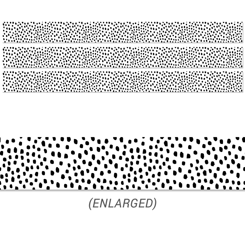 Creative Teaching Press EZ Borders, Black Messy Dots, 48' Per Pack, Set Of 3 Packs MPN:CTP10451-3