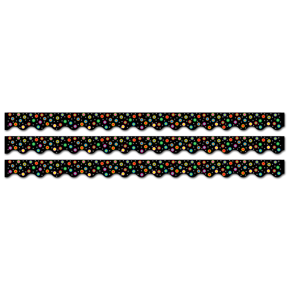 Creative Teaching Press Scallops EZ Borders, Black Wavy, 24 Borders Per Pack, Set Of 3 Packs MPN:CTP10471-3