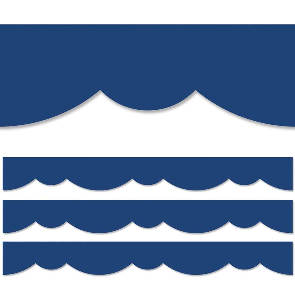 Creative Teaching Press EZ Borders, Blue Stylish Scallops, 48' Per Pack, Set Of 3 Packs MPN:CTP10475-3