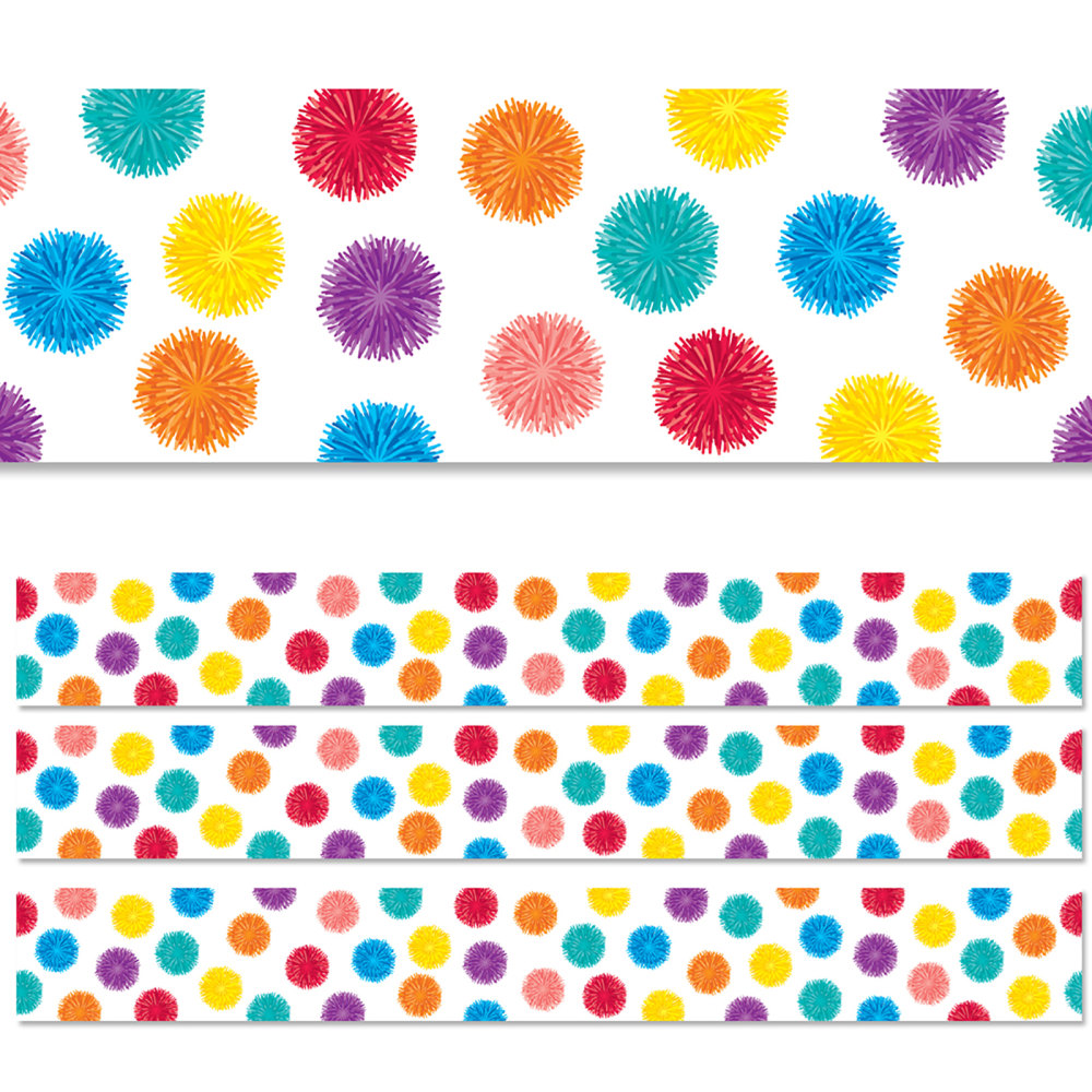 Creative Teaching Press EZ Borders, Pom Dots, 48' Per Pack, Set Of 3 Packs MPN:CTP10477-3