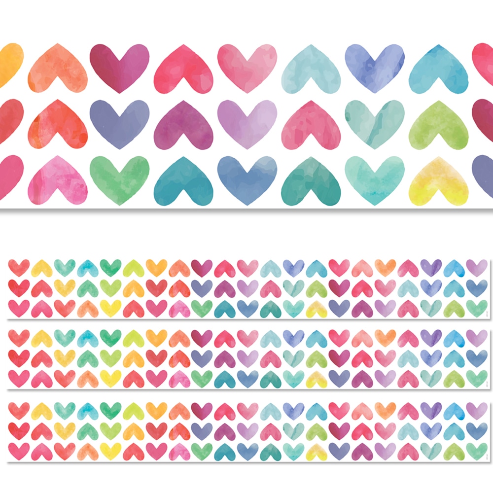 Creative Teaching Press EZ Borders, Colorful Hearts, 48' Per Pack, Set Of 3 Packs MPN:CTP10478-3