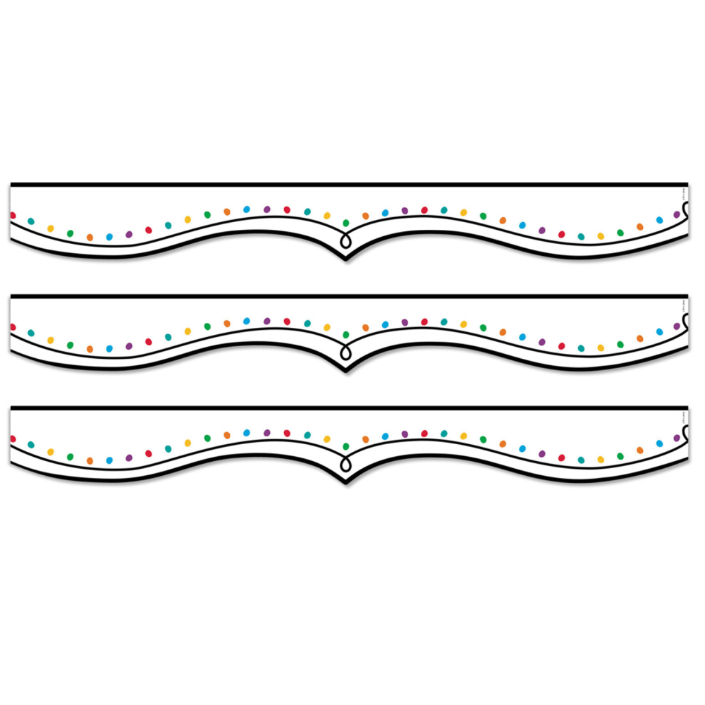 Creative Teaching Press EZ Border, 2-3/4in x 24in Strips, Color Dotted Swirl, 48 Feet Per Pack, Set Of 3 Packs MPN:CTP10484-3