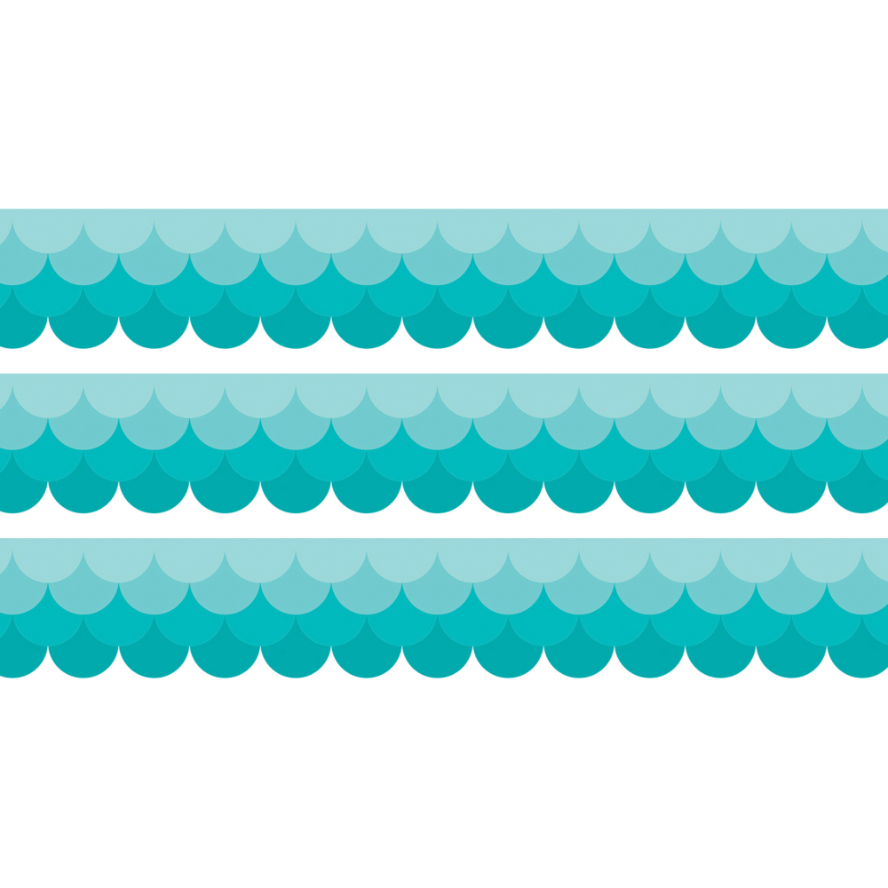 Creative Teaching Press Scallops EZ Borders, Turquoise, 24 Borders Per Pack, Set Of 3 Packs MPN:CTP10533-3