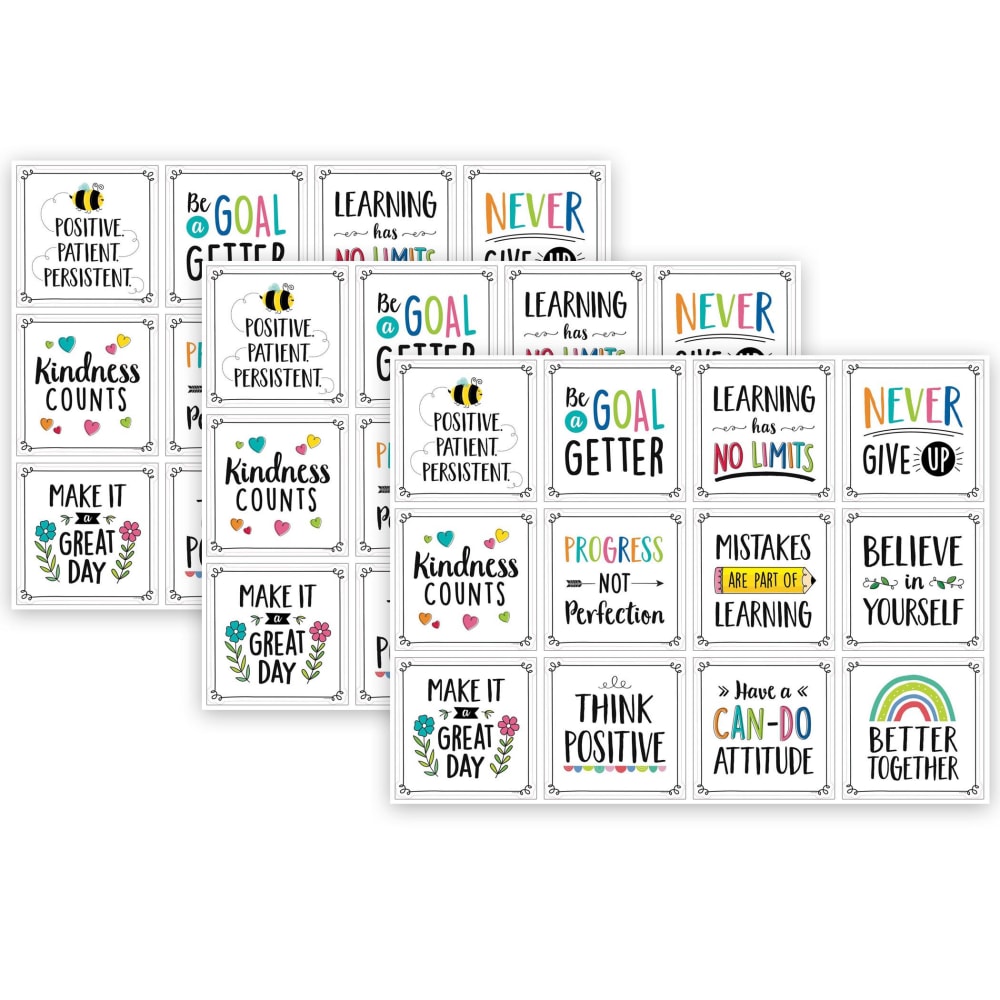 Creative Teaching Press Designer Cut-Outs, 10in, Positive Mindset, 12 Per Pack, Set Of 3 Packs MPN:CTP10815-3