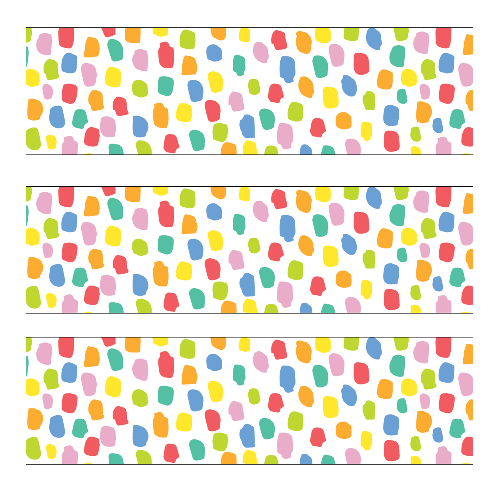 Creative Teaching Press EZ Borders, Colorful Messy Dots, 24 Borders Per Pack, Set Of 3 Packs MPN:CTP10878-3