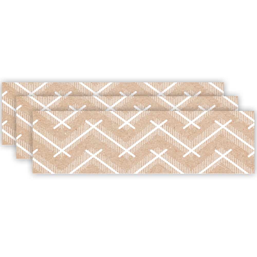Creative Teaching Press EZ Borders, Krafty Pop Kraft Chevron, 24 Borders Per Pack, Set Of 3 Packs MPN:CTP10904-3