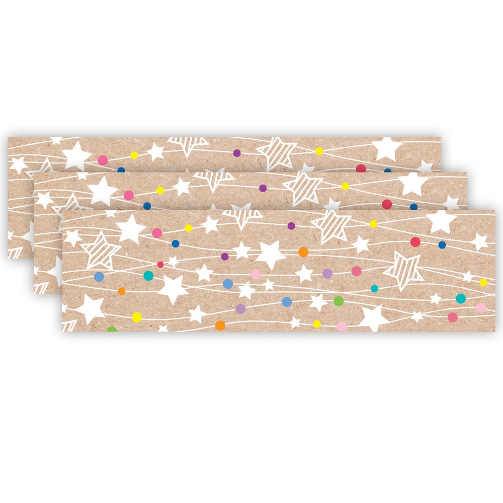Creative Teaching Press EZ Borders, Krafty Pop Colorful Kraft Stars On Strings, 24 Borders Per Pack, Set Of 3 Packs MPN:CTP10907-3