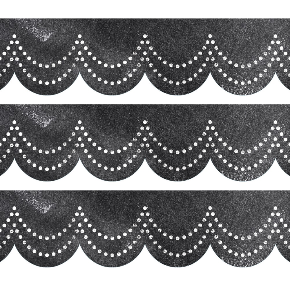 Creative Teaching Press EZ Borders, Chalk It Up! Dotted Scallops, 24 Borders Per Pack, Set Of 3 Packs MPN:CTP10909-3