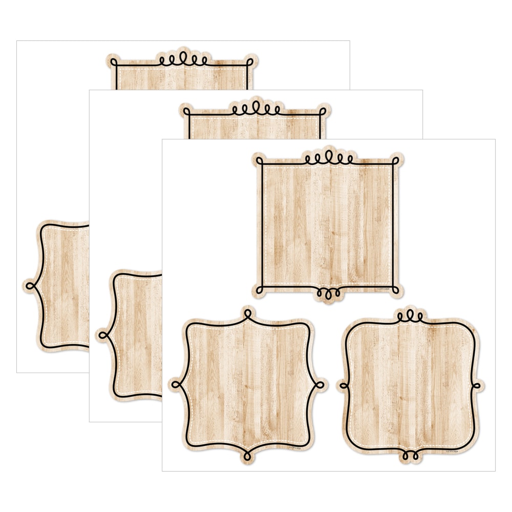 Creative Teaching Press Designer Cut-Outs, 6in, Core Decor Loop-De-Loop On Wood, 36 Cut-Outs Per Pack, Bundle Of 3 Packs MPN:CTP10928-3