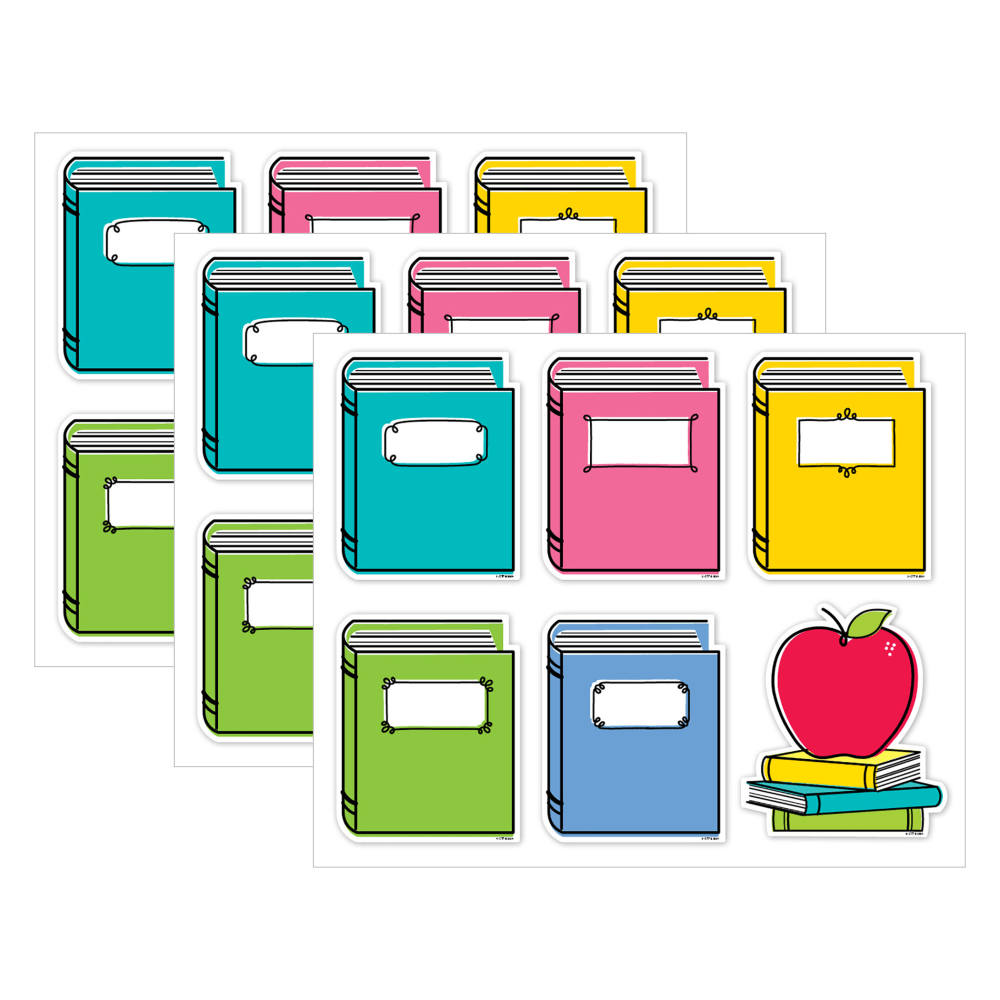 Creative Teaching Press Designer Cut-Outs, 6in, Core Decor Doodle Books, 36 Cut-Outs Per Pack, Bundle Of 3 Packs MPN:CTP10930-3