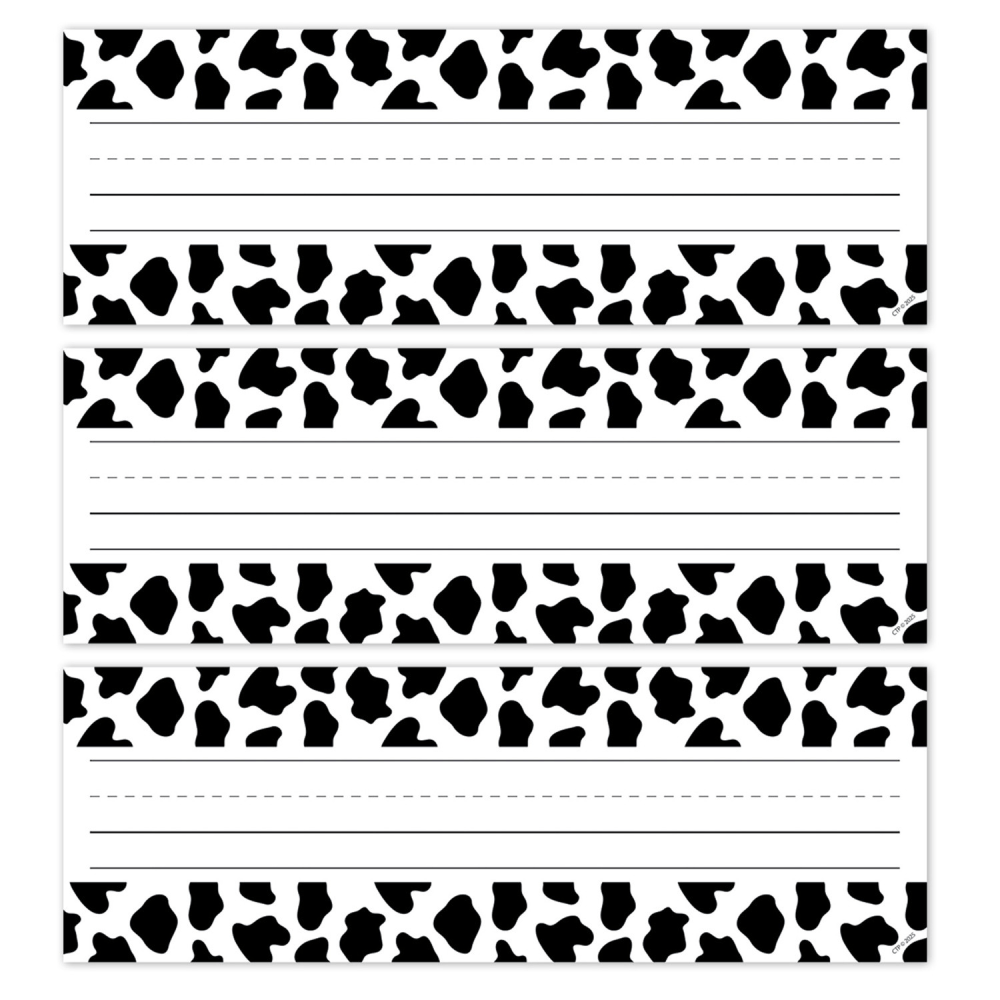 Creative Teaching Press Name Plates, Farm Friends Cow Print, 36 Per Pack, Set Of 3 Packs MPN:CTP11030-3