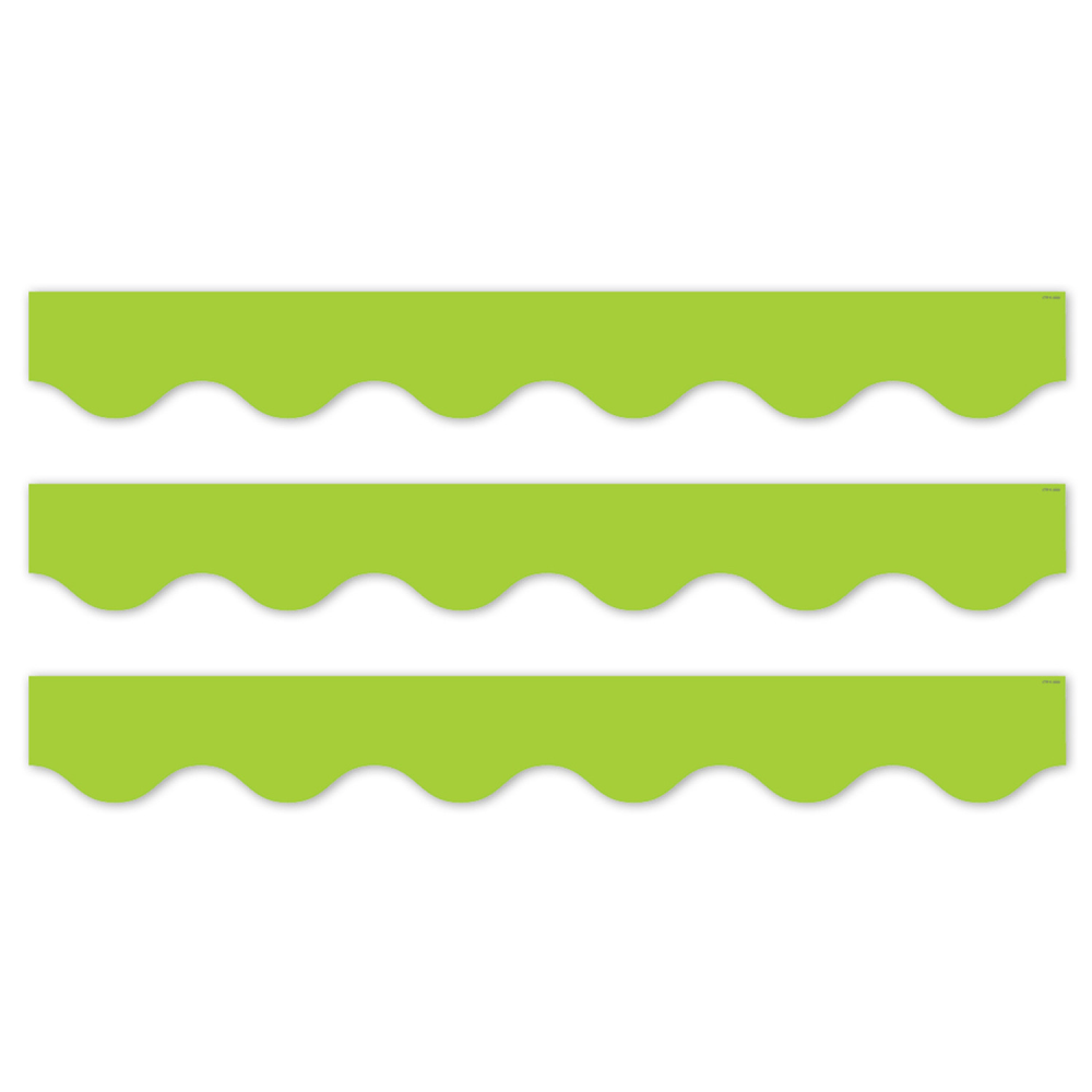 Creative Teaching Press EZ Border, 3in x 24in Strips, Core Decor Lime Wavy, 48 Feet Per Pack, Set Of 3 Packs MPN:CTP11064-3