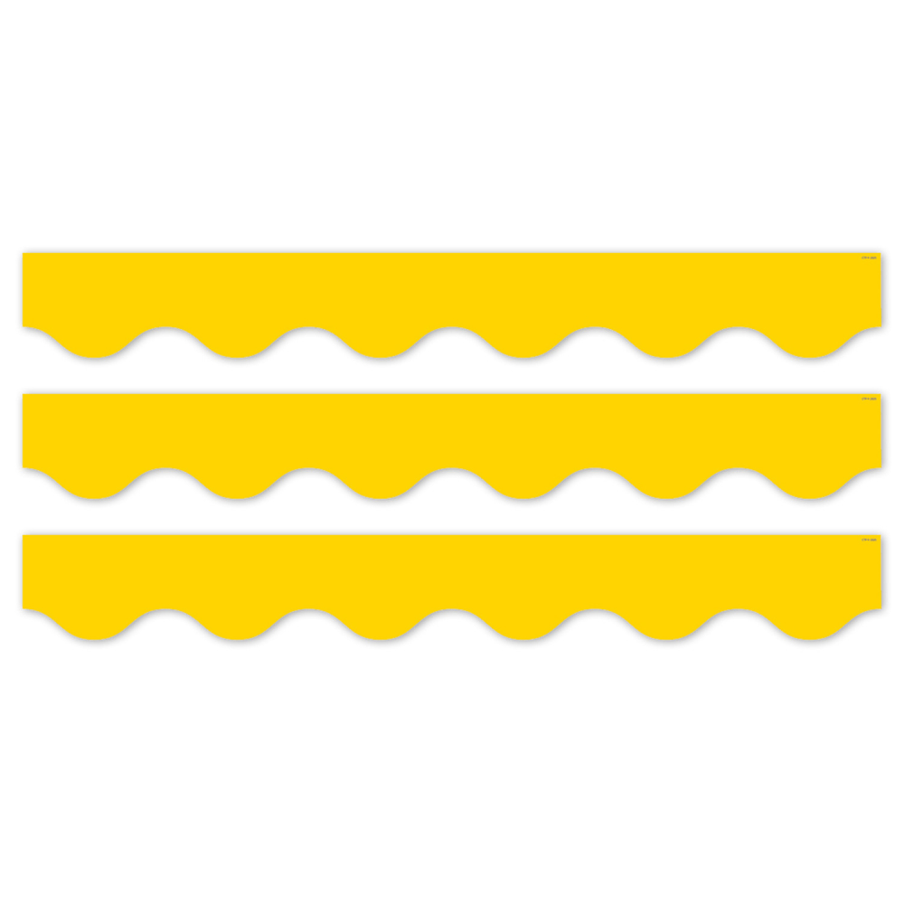 Creative Teaching Press EZ Border, 3in x 24in Strips, Core Decor Yellow Wavy, 48 Feet Per Pack, Set Of 3 Packs MPN:CTP11065-3