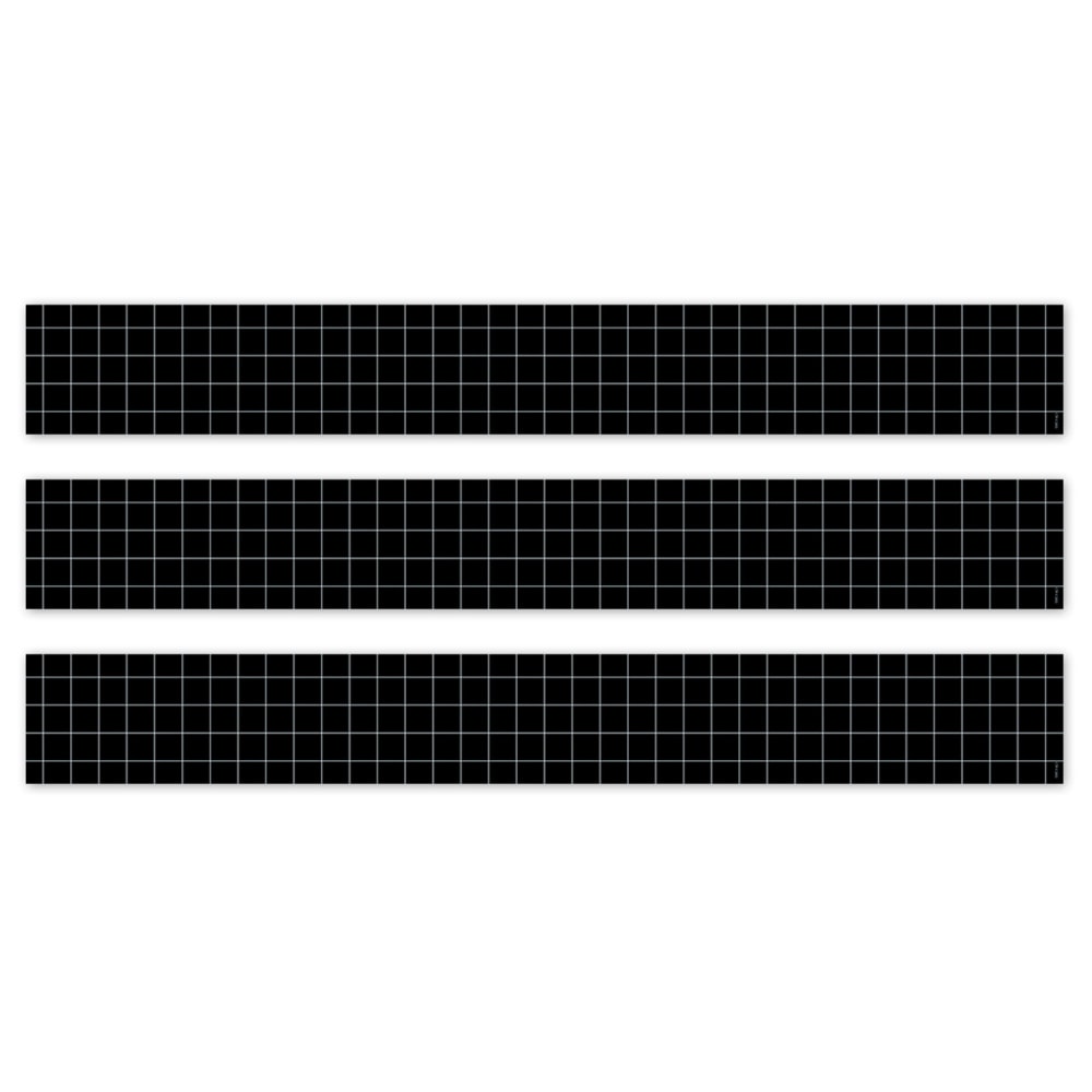 Creative Teaching Press EZ Border, 3in x 24in Strips, Core Decor Window Pane on Black, 48 Feet Per Pack, Set Of 3 Packs MPN:CTP11069-3