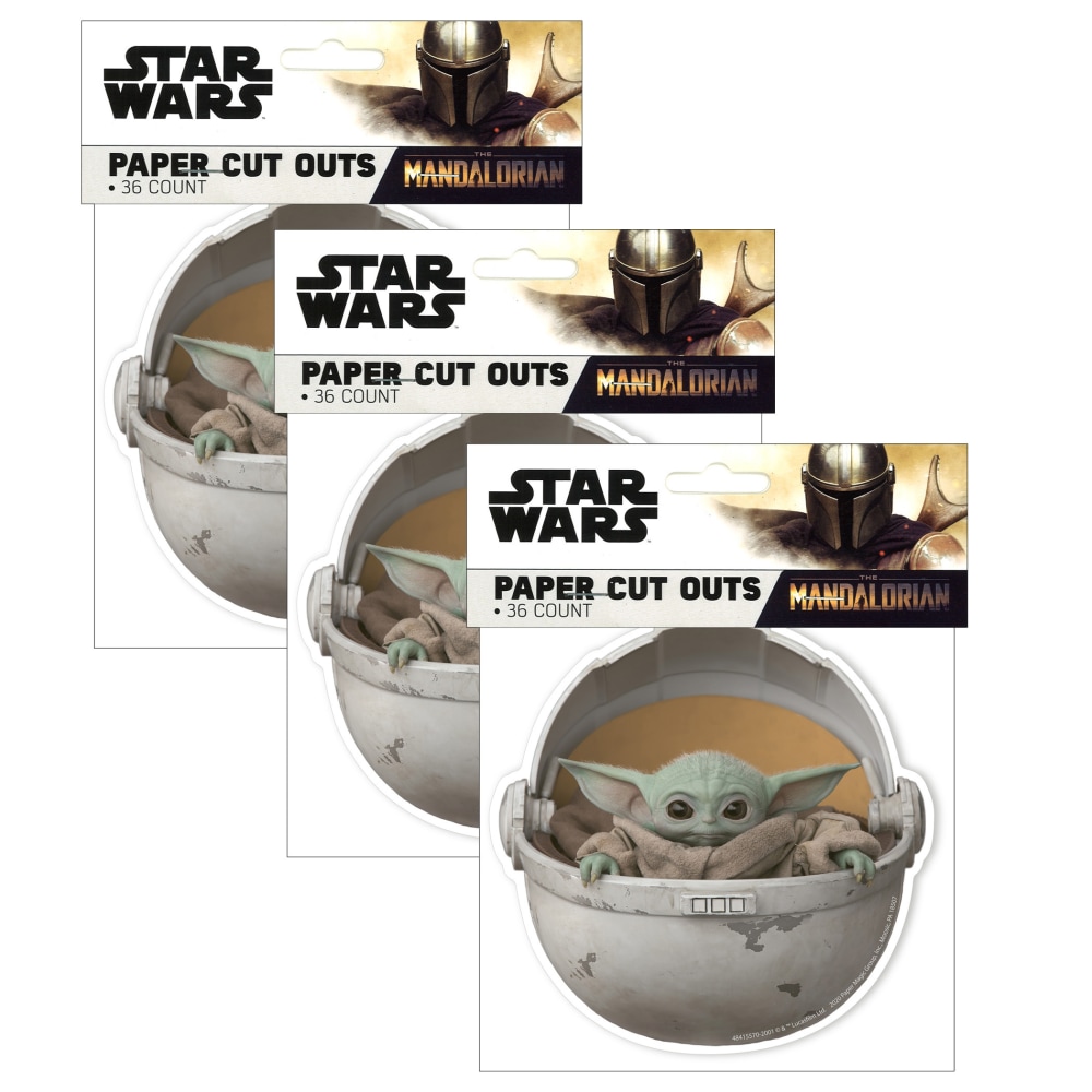 Eureka Paper Cut-Outs, Star Wars The Mandalorian, 36 Cut-Outs Per Pack, Set Of 3 Packs MPN:EU-841557-3