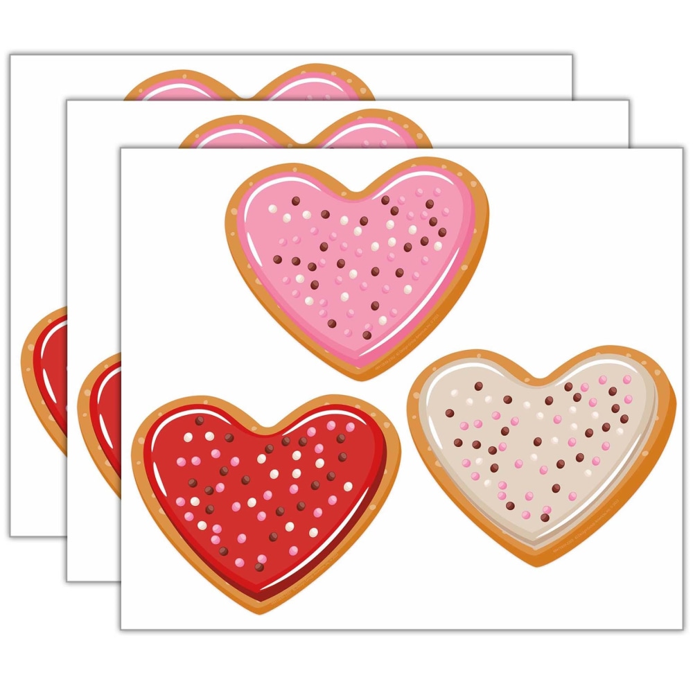 Eureka Paper Cut-Outs, Heart Cookies, 5-1/2in x 5-1/2in, 36 Cut-Outs Per Pack, Bundle Of 3 Packs MPN:EU-841583-3