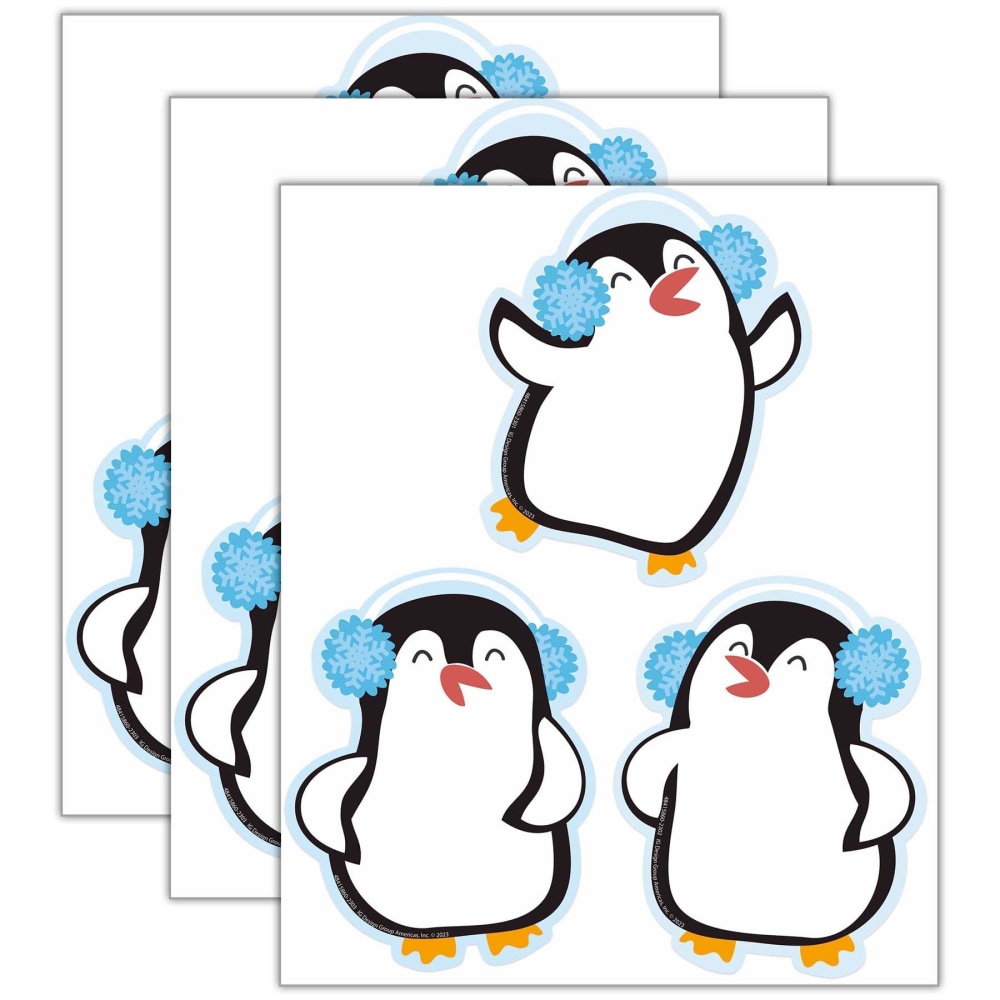 Eureka Paper Cut-Outs, Winter Penguins, 5-1/2in x 5-1/2in, 36 Cut-Outs Per Pack, Bundle Of 3 Packs MPN:EU-841586-3