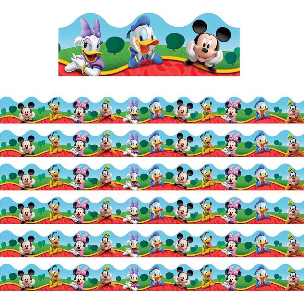 Eureka School Deco Trim, Mickey Mouse Clubhouse Characters, 37ft Per Pack, Set Of 6 Packs MPN:EU-845140-6
