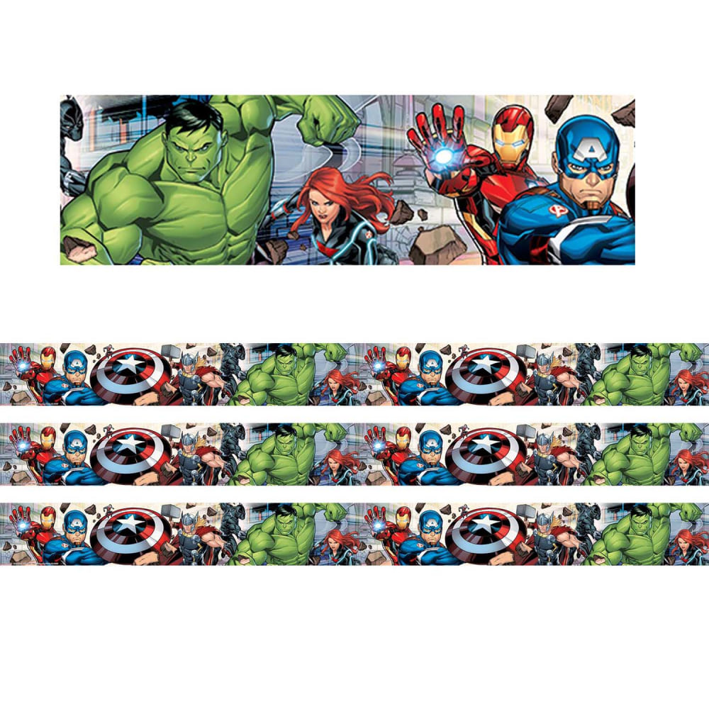 Eureka Extra Wide Die Cut Deco Trim Packs, 37' x 3-1/4in, Marvel, Set Of 3 Packs MPN:EU-845212-3