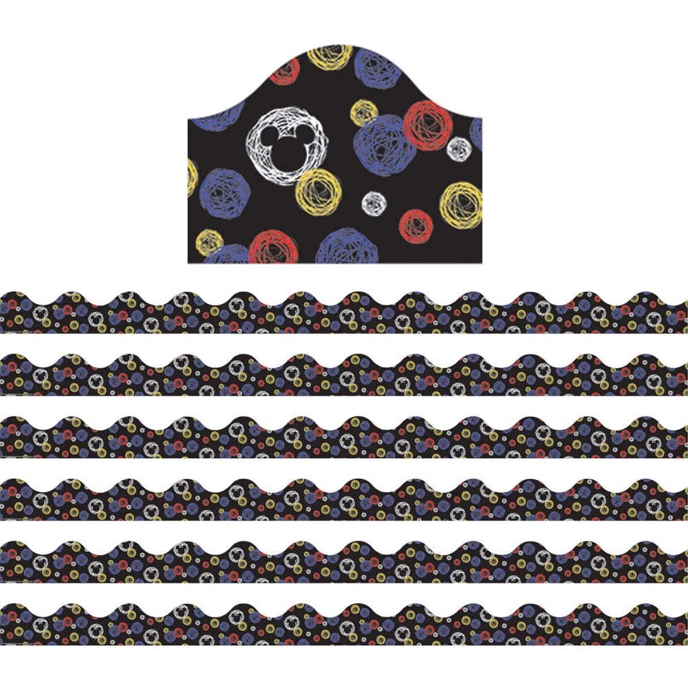 Eureka Deco Trim Packs, 37' x 2-1/4in, Mickey Color Pop! Primary Colors, Set Of 6 Packs MPN:EU-845222-6