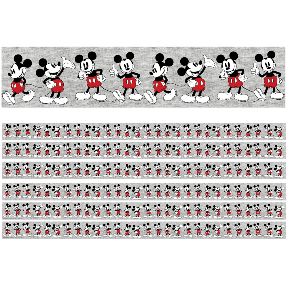 Eureka School Deco Trim, Mickey Mouse Throwback Mickey Poses, 37' Per Pack, Set Of 6 Packs MPN:EU-845665-6