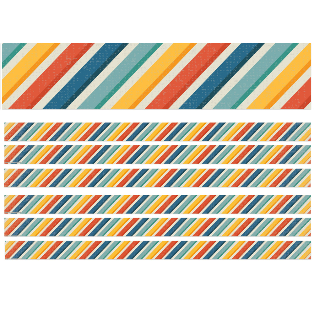 Eureka School Deco Trim, Adventurer Stripes, 37' Per Pack, Set Of 6 Packs MPN:EU-845668-6