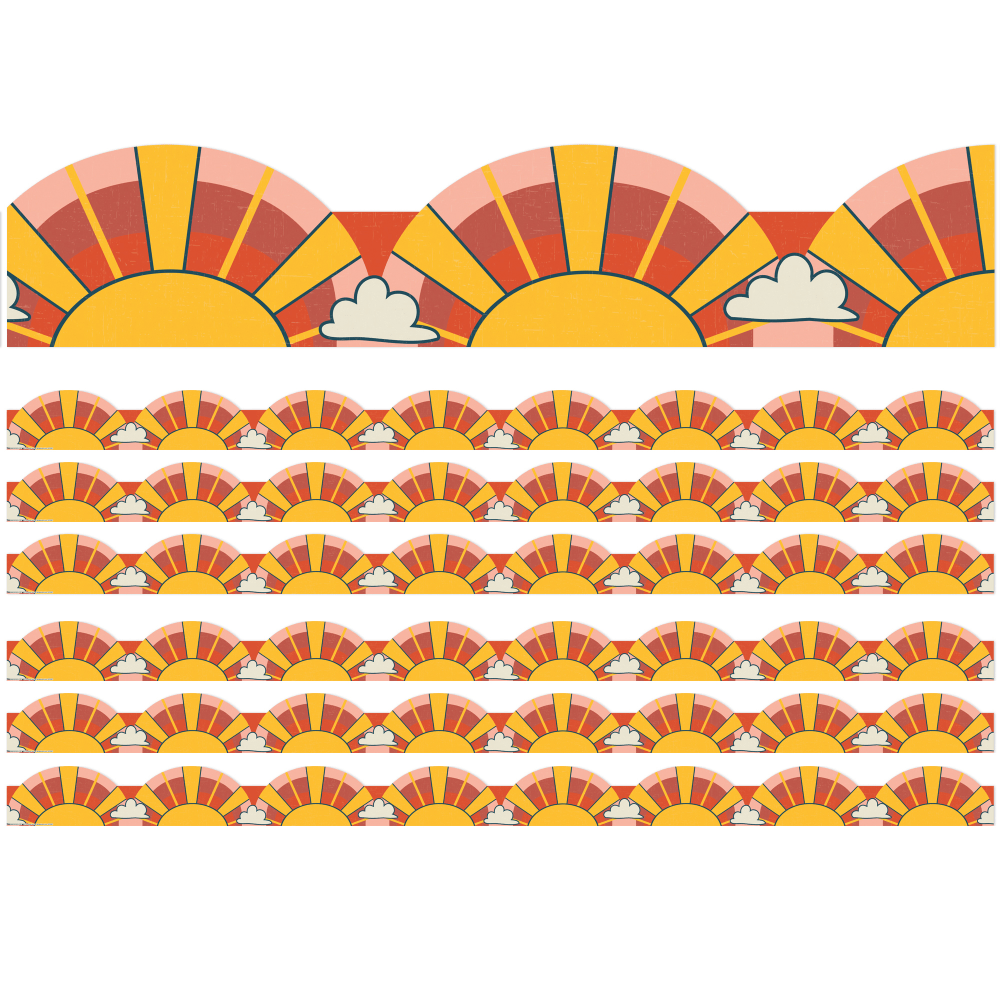 Eureka School Deco Trim, Adventurer Sunrise, 37' Per Pack, Set Of 6 Packs MPN:EU-845669-6