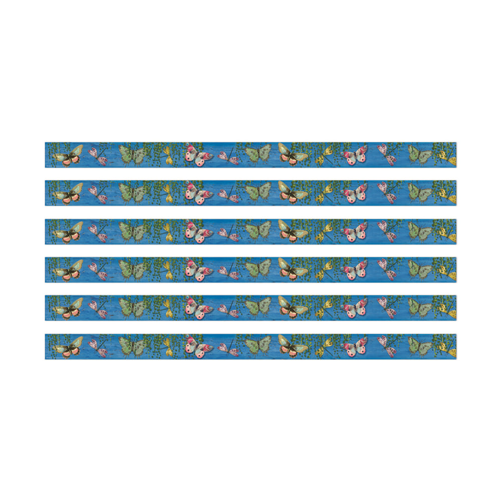 Eureka Deco Trim Packs, 37' x 2-1/4in, Curiosity Garden Butterfly, Set Of 6 Packs MPN:EU-845675-6
