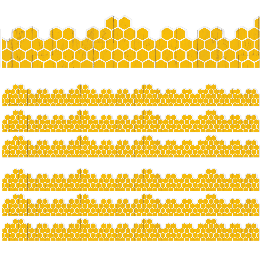 Eureka School Extra-Wide Deco Trim, The Hive Honeycomb, 37' Per Pack, Set Of 6 Packs MPN:EU-846328-6