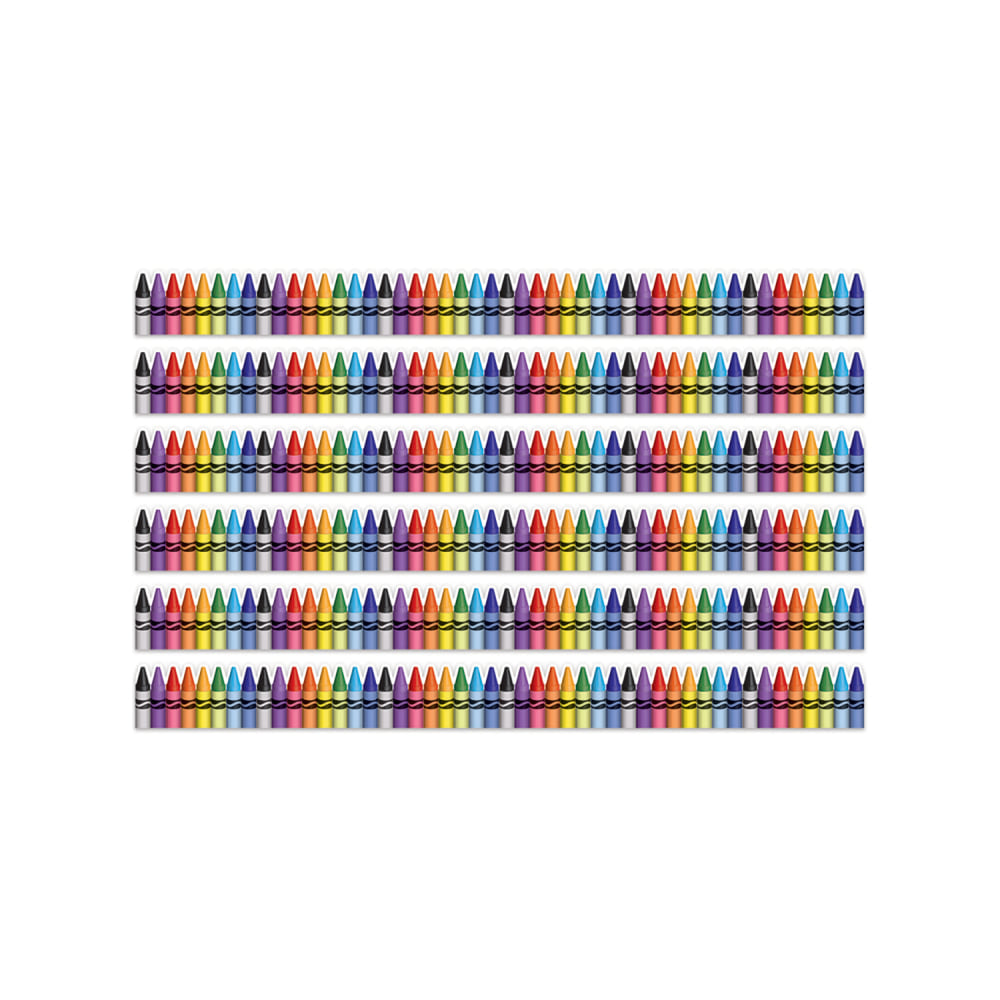 Eureka Extra Wide Deco Trim Packs, 37' x 3-1/4in, Crayola Crayons, Set Of 6 Packs MPN:EU-846335-6