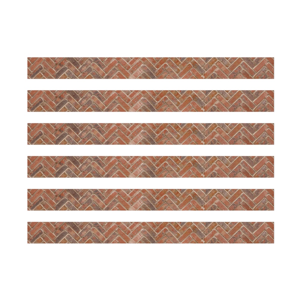 Eureka Extra Wide Die-Cut Deco Trim Packs, 37' x 3-1/4in, Garden Brick, Set Of 6 Packs MPN:EU-846337-6